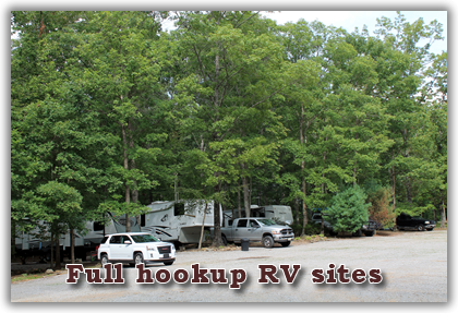 Davy Crockett Campground Over 50 full hookup RV sites, some with grills and decks